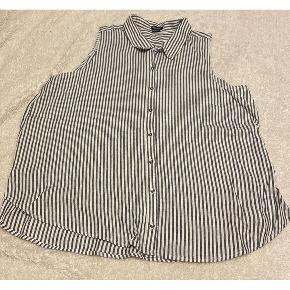 Splendid White Linen Blend Sleeveless Button Down Shirt‎ Tank Top Size XXXL - Picture 1 of 9